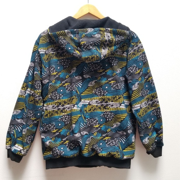 Vintage World Industries Zip Up Heavy Hoodie Jacket Abstract Print Youth XL - Picture 9 of 12